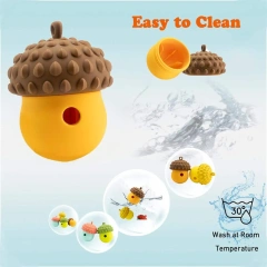 Silicone Dog Food Leaking Ball Rubber Nuts Shaped Food Leaking Toy Interactive Training Toy Durable Eco-friendly Food Dispenser