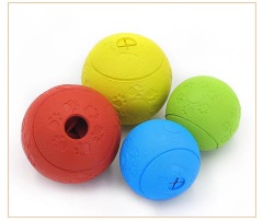 Leakage Food Ball Dog Toy: Durable Natural Rubber Pet Toy with Inlet and Outlet for Small to Medium Breed Dogs