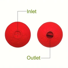Leakage Food Ball Dog Toy: Durable Natural Rubber Pet Toy with Inlet and Outlet for Small to Medium Breed Dogs