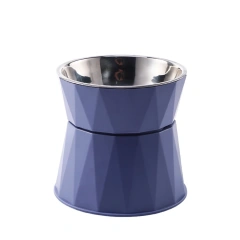 1PC Large Capacity Cat Bowl High Foot Stainless Steel Dog Bowl