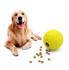 Leakage Food Ball Dog Toy: Durable Natural Rubber Pet Toy with Inlet and Outlet for Small to Medium Breed Dogs