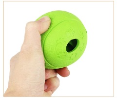 Leakage Food Ball Dog Toy: Durable Natural Rubber Pet Toy with Inlet and Outlet for Small to Medium Breed Dogs