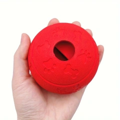 Leakage Food Ball Dog Toy: Durable Natural Rubber Pet Toy with Inlet and Outlet for Small to Medium Breed Dogs