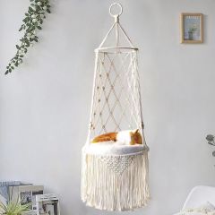 New Pet Hammock Cat Swing Hand Woven Cotton Rope Cats Hanging Basket Kitten Hanging String Den Indoor Pend Nest Pets Supplies