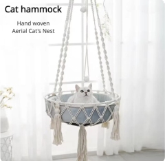 New Pet Hammock Cat Swing Hand Woven Cotton Rope Cats Hanging Basket Kitten Hanging String Den Indoor Pend Nest Pets Supplies