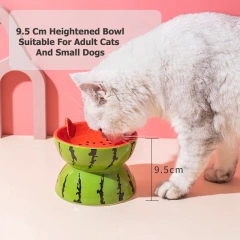 LONMOE Cute Fruit Shape Cat Bowl High Quality Ceramics Cat Bowl Pet Supplies Cat Food And Water Feeder Pet Accessories