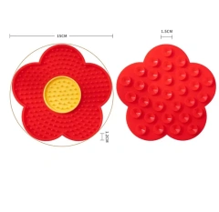 Pet Supplies Cat Licking Pad Pentagram Sun Flower Shape Silicone Dog Licking Plate Cute Pet slow licking mat dog bowl cat bowl