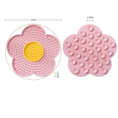 Pet Supplies Cat Licking Pad Pentagram Sun Flower Shape Silicone Dog Licking Plate Cute Pet slow licking mat dog bowl cat bowl