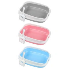 Cat Litter Box for Small Animals Rabbit Cat Sandbox Container Easy to Install Semi Enclosed Cat Sand Basin Kitten Toilet