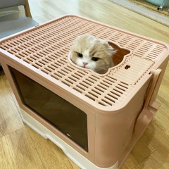 Foldable Cat Litter Box, Enclosed Kitty Litter Box, Top Entry Anti-Splashing, Cat Toilet Easy to Clean, Covered Cat Litter Box