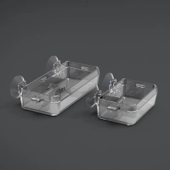 CAWAYI KENNEL Pet Reptile Transparent Feeder Anti-escape Food Bowl Worm Live Container With Strong Suction Cups Pet Supplies