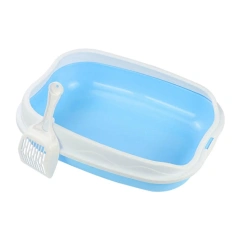 Cat Litter Box for Small Animals Rabbit Cat Sandbox Container Easy to Install Semi Enclosed Cat Sand Basin Kitten Toilet