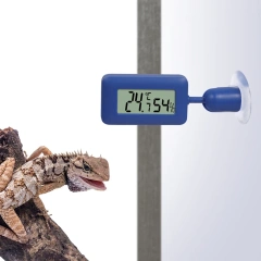 Mini Digital Reptile Thermometer 360 Degree Rotating Luminous Suction Cup Hygrometer For Lizards Snakes Spiders Accessories