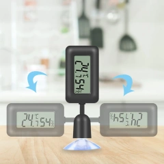 Mini Digital Reptile Thermometer 360 Degree Rotating Luminous Suction Cup Hygrometer For Lizards Snakes Spiders Accessories