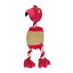 Parrot Shape Plush Dog Toys Lovely Bright Color Flamingo Bite Resistant Teeth Grinding and Sound Producing Pet Chew Squeaky Toy