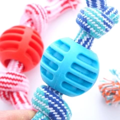 Pet dog toy cotton rope double knot ball bite-resistant tooth cleaning toy ball pet toy biteable Amazon hot style