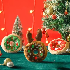 Funny Pet Dog Toy with Kittens Plush Dogs Singing Accompanying Plush Christmas Circle Toys Puppy Toys Dog Accessories Teddy
