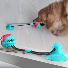 Large Dog Ball Toys Suction Cup Ropes Interactive Leaking Slow Feeder Chew Toy Toothing Clean Golden Retriever Big Pet Supplies