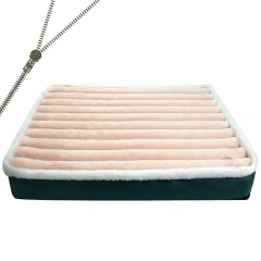 Short Plush Dog Bed with Non-slip Bottom Orthopedic Foam Dog Bed Removable Cover for Large Medium Small Dogs Machine Washable
