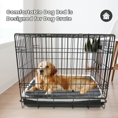 Short Plush Dog Bed with Non-slip Bottom Orthopedic Foam Dog Bed Removable Cover for Large Medium Small Dogs Machine Washable