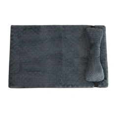 Warm Calming Dog Bed with Pillow Fluffy Plush Dog Mat for Dog with Removable Washable Cover for Large Medium Small Dogs and Cats