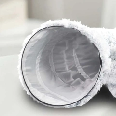 Plush Warm Cat Bed with Tunnel for Indoor Cats Collapsible Donut Cat Playing Sleeping Cave Non-slip Kitten Nest Pet Supplies