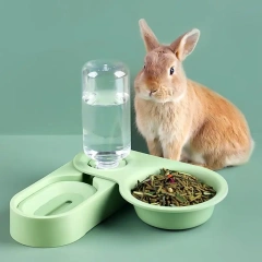 Rabbit Drinking Fountain Food Bowl Two-in-one Chinchilla Guinea Pig Automatic Water Feeding Feeder Food Box Bowl Anti-knock