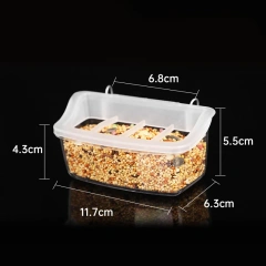 Parrot Feeder Drinker Bird Supplies Cage Birds Water Hanging Bowl Box Pet Plastic Food Container