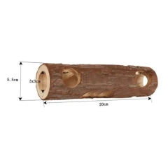 Hamster Natural Wooden Tunnels Tubes Bite-resistant Hideout Tunnel Molar Toy For Indoor Cats Dogs Drop Shipping