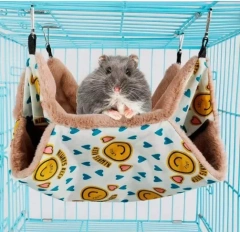 Hammock For Rats Double Thick Plush Warm Bed For Hamster House Nest Sleeping Bag Hanging Tree Beds Guinea Pig Hamster Cage