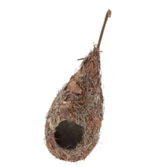1PC Bird House Natural Grass Hummingbird Bird Nest Fiber Hand-Woven Roosting Nest Bird Hut for Yard Decoration