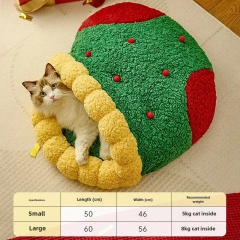Christmas Tree Triangle Nest Cat and Dog Nest Semi Closed Cat Hole Christmas Sock Nest New Year Pet Warm Bed Cat House Dog Bed