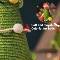 Cat Tree Tower Christmas Tree Cat Tower Sisal Cat Scratching Post with Ball Cat Scratching Board Christmas Gift for Indoor Cat