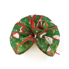 Christmas S-shaped Cat Tunnel Runway Santa Claus Christmas Tree Toy Foldable Design Convenient Storage Durable Wear Resistant