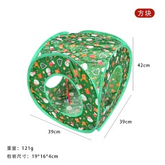 Christmas S-shaped Cat Tunnel Runway Santa Claus Christmas Tree Toy Foldable Design Convenient Storage Durable Wear Resistant