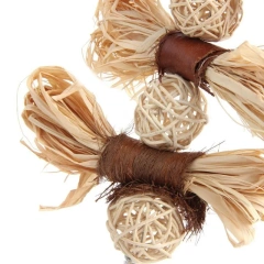 Natural Parrot Chew Toy for Pet Bird Macaw Parakeet Lovebird Bite Swing Cage Toy Loofah Vine Ball Cage Bird Hanging Accessories