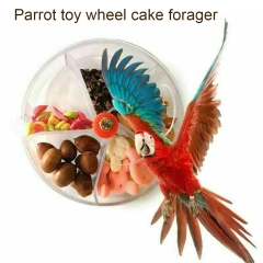 Rotate Parrot Foraging Toy Creative Chewing Bird Bite Toy Wheel Shape Birds Puzzle Feed Food Box Parakeet Cockatiel Conure