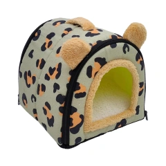 Foldable Pet House Hideaway Suitable for All Seasons Convertible Comfortable Dog Beds Cat Bed with Removable Washable Cushion