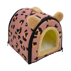 Foldable Pet House Hideaway Suitable for All Seasons Convertible Comfortable Dog Beds Cat Bed with Removable Washable Cushion