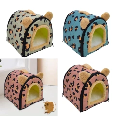Foldable Pet House Hideaway Suitable for All Seasons Convertible Comfortable Dog Beds Cat Bed with Removable Washable Cushion