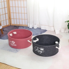 Hot selling fashion Round Collapsible Felt Storage Box
