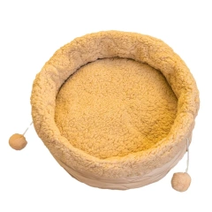 Cat Bed Round Plush Fluffy Hooded Cat Bed Cave, Cozy for Indoor Cats or Small Dog beds, Doughnut Calm Anti-nxiety Dog Bed