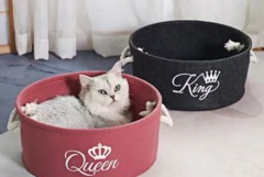 Felt pet bed, detachable, washable, foldable, breathable, portable cat bed