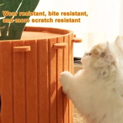 Cute Orange Carrot Felt Cat House Semi-enclosed Four-season Universal Tunnel Drill Felt Pet Sleeping Resting Playing House