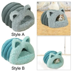 Cat Cave Bed Soft Washable Semi Enclosed Self Warming Pet Bed Sleeping Bag for Rabbits Small Animal Kittens Chihuahua Ferrets