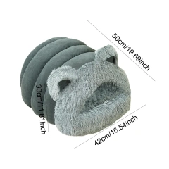 Cat Cave Bed Soft Washable Semi Enclosed Self Warming Pet Bed Sleeping Bag for Rabbits Small Animal Kittens Chihuahua Ferrets
