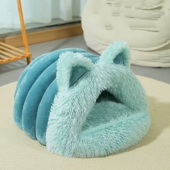Cat Cave Bed Soft Washable Semi Enclosed Self Warming Pet Bed Sleeping Bag for Rabbits Small Animal Kittens Chihuahua Ferrets
