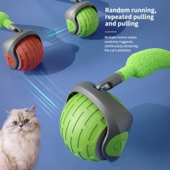 Cat Interactive Ball Toys Automatic Rolling Ball Faux Tail Rechargeable Smart Pet Electric Toy Dog Cat Training Imitate Mouse
