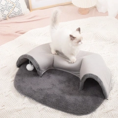 Cat Tunnel and Bed Toy Set Comfortable Portable Kitty Training Cat Cave with Ball for Indoor Cat Bunny Outdoor Kitten Rabbit