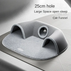 Comfy Cat Mat with Playful Tunnel, Furry Blanket for Extra Warmth and Snuggly Feeling
